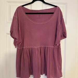 We The Free Short Sleeve Peplum Top